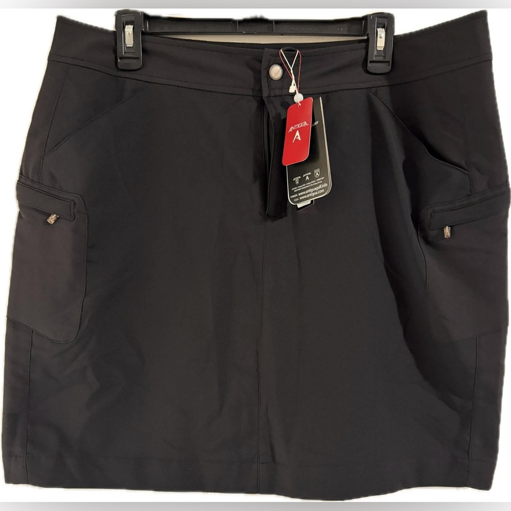 NWT Antigua women’s Orbit golf skort, black, size 14, shell, 100% polyester